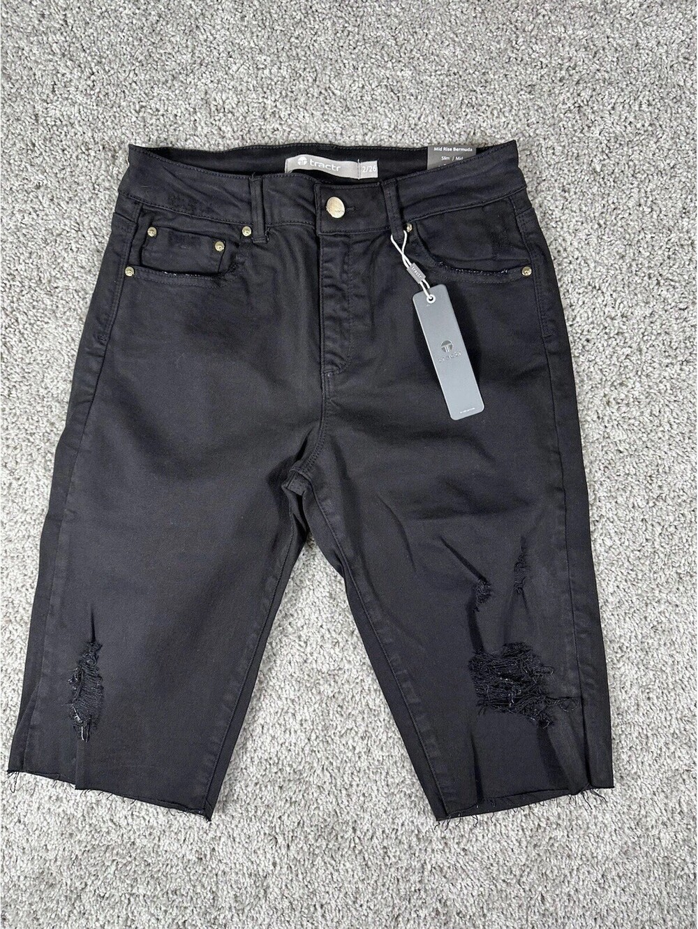 Tractr Jean Shorts Size 2 26 Mid Rise Bermuda Cut Off